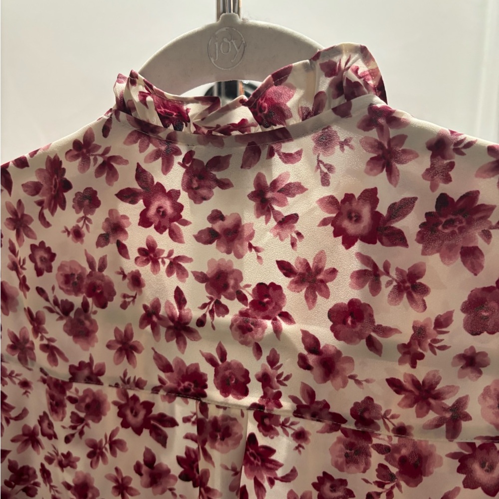Express Pink and Cream Floral Blouse